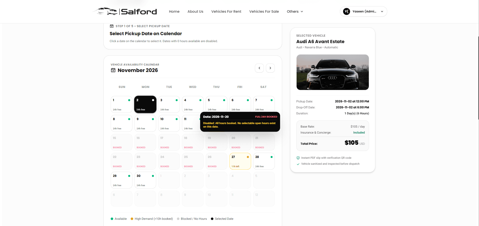 Automated booking flow for the customer