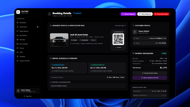 Detailed Booking & QR Pass